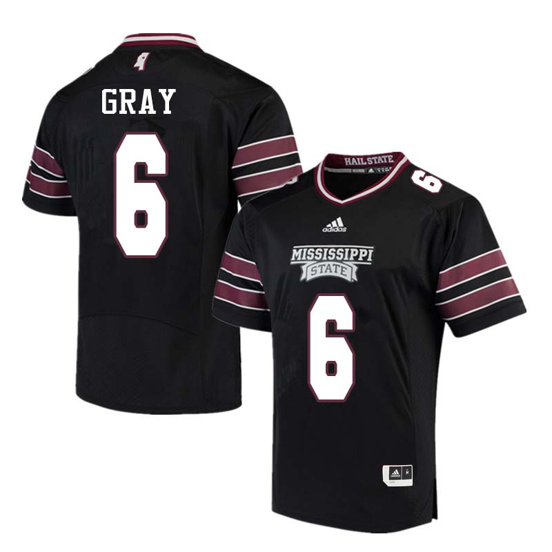 Men #6 Donald Gray Mississippi State Bulldogs College Football Jerseys Sale-Black
